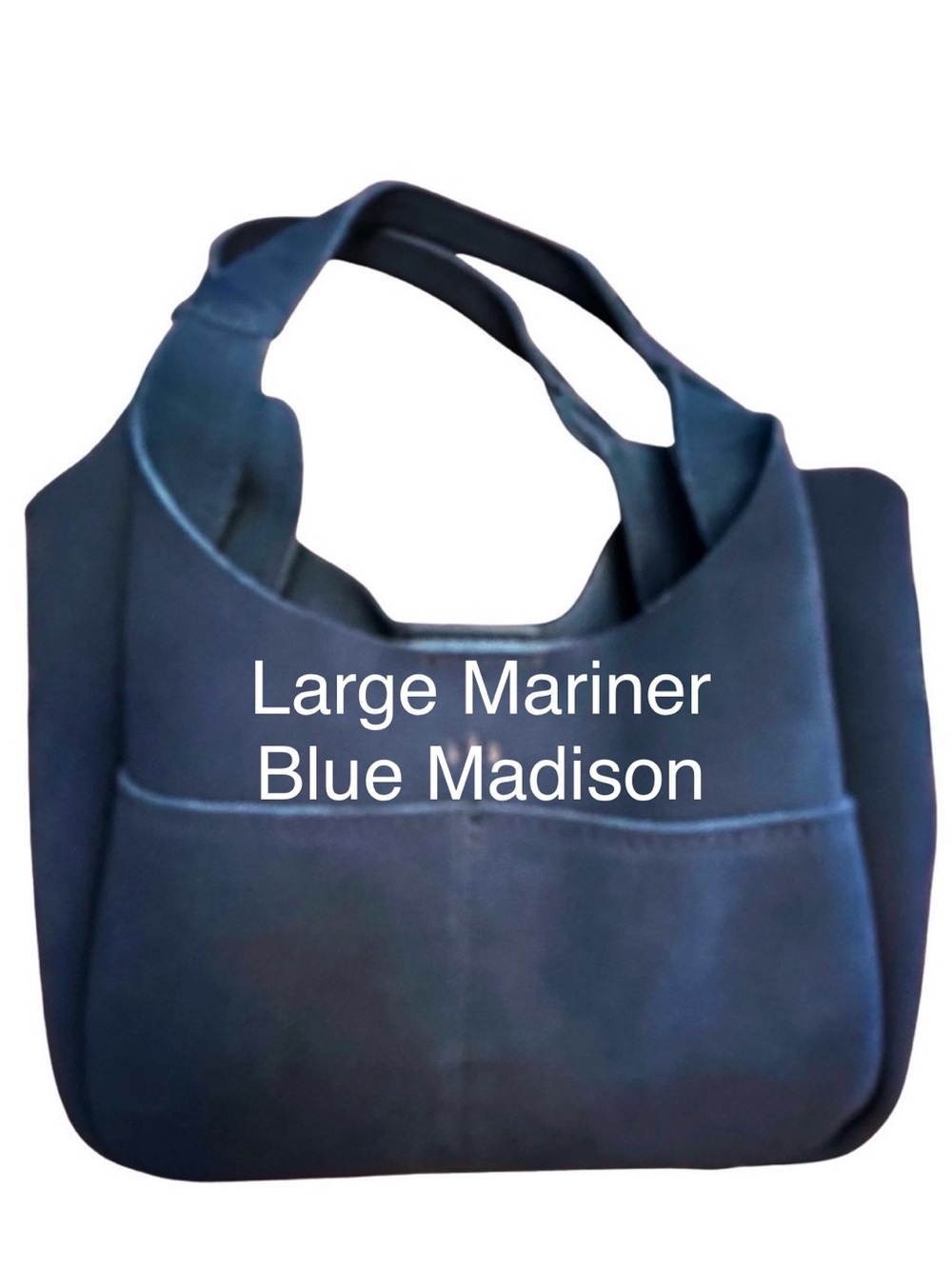 Portland Leather LARGE MADISON Shoulder Bag Mariner Blue Suede